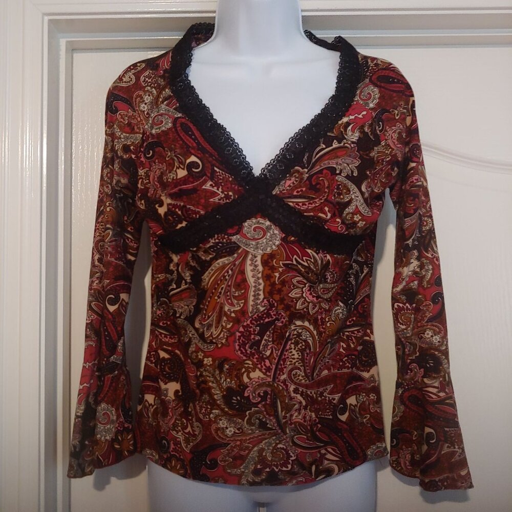 MKM Designs Vintage Babydoll Empire Waist Whimsygoth Fairy Moody Boho Top M Y2k